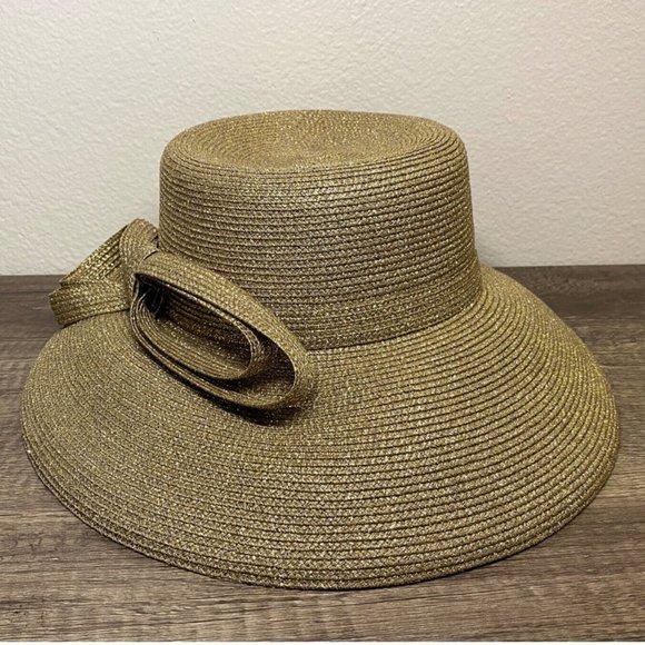 Fine Millinery By August Accessories Gold and Brown Womens Derby Hat - New - Picture 6 of 11